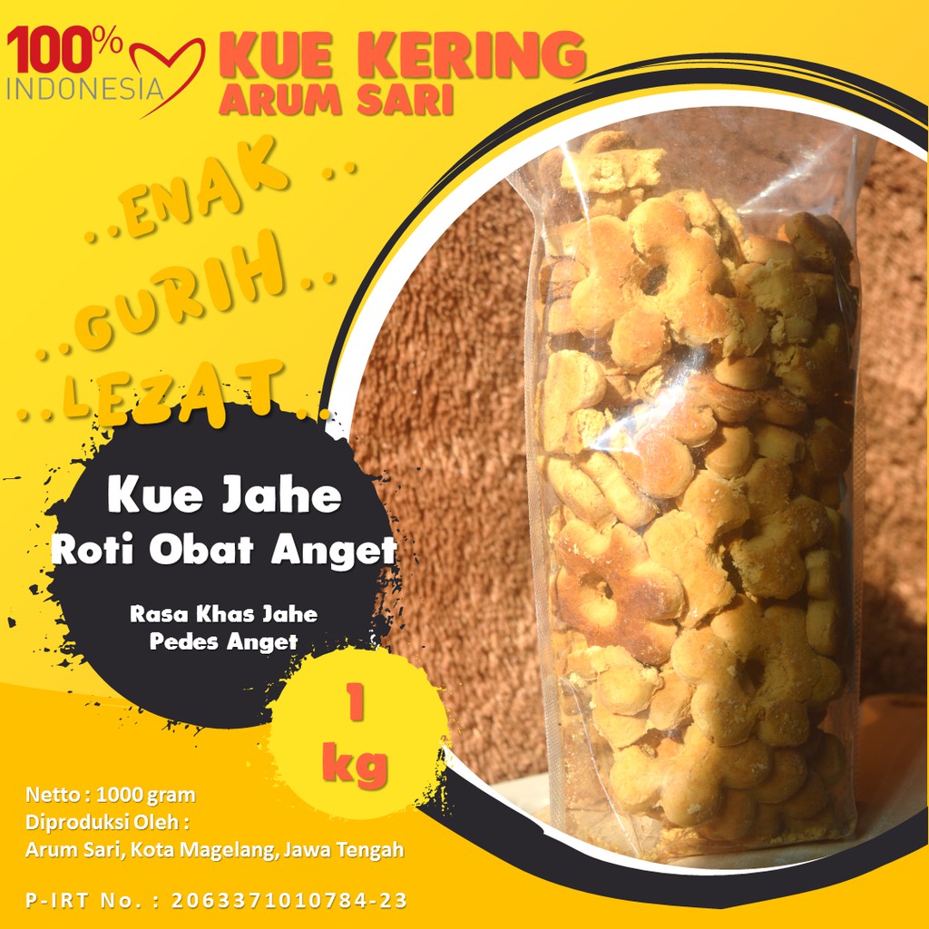 

Kue Kering Jahe Roti Obat Anget Jahe Snack Cemilan Sehat Instan Oleh Oleh Magelang 1 kg