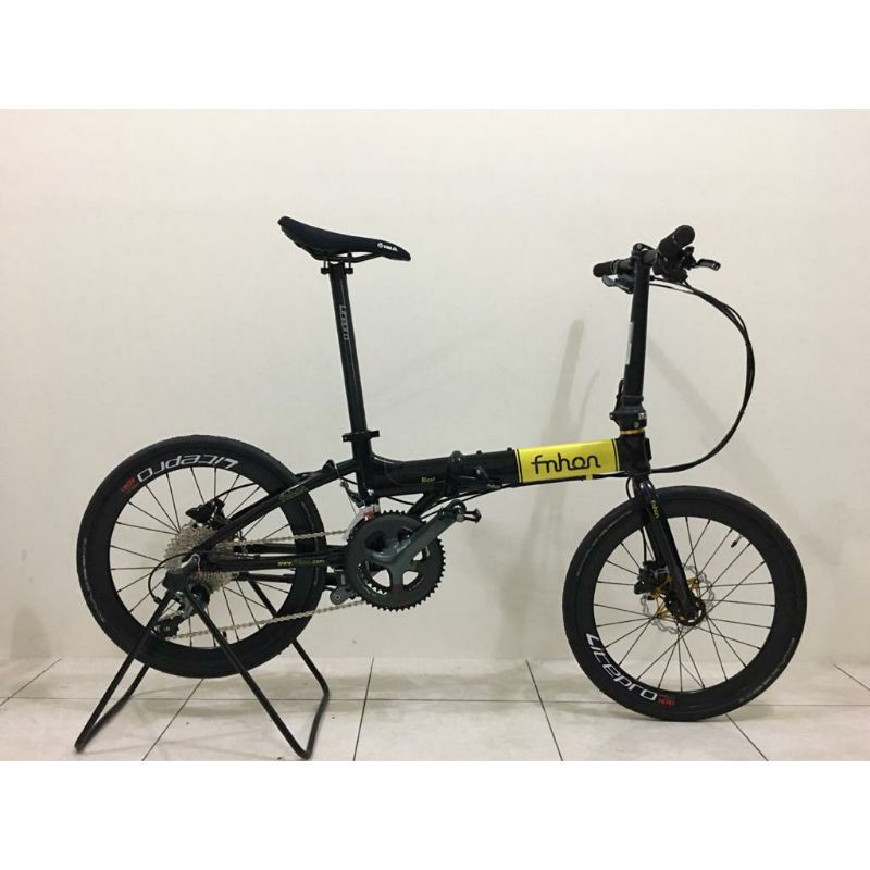 Fullbike Fnhon Blast Black Yellow Discbrake Grupset Shimano Tiagra 2x10speed sepeda lipat WS Litepro