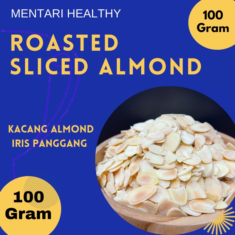 Roasted Almond Slice 100gr / Kacang Almond Iris Panggang 100gram