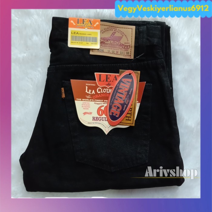⭐BISA COD ⭐ Celana jeans pria standart Levis Lea Warna Hitam Pekat 28 sd 38 - Hitam, 29