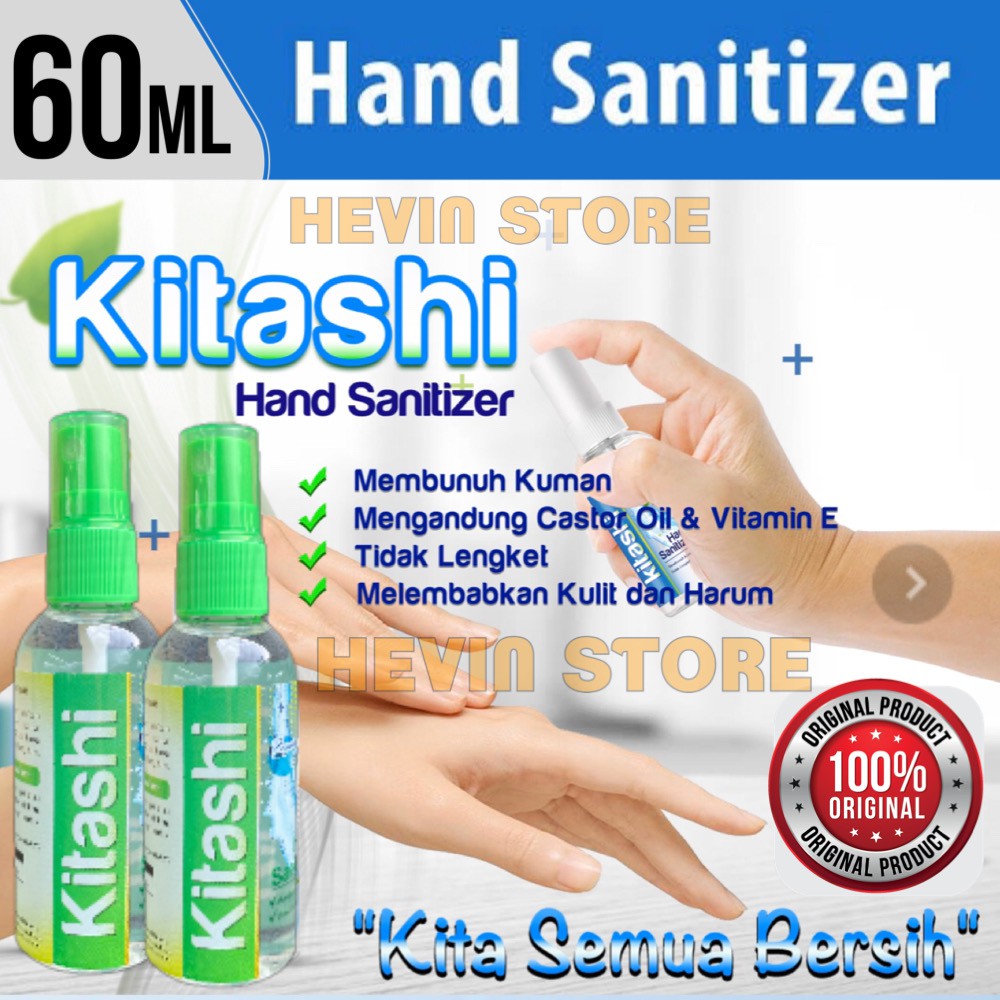 HAND SANITIZER KITASHI 60ML SPRAY TROPICAL OCEAN ORIGINAL