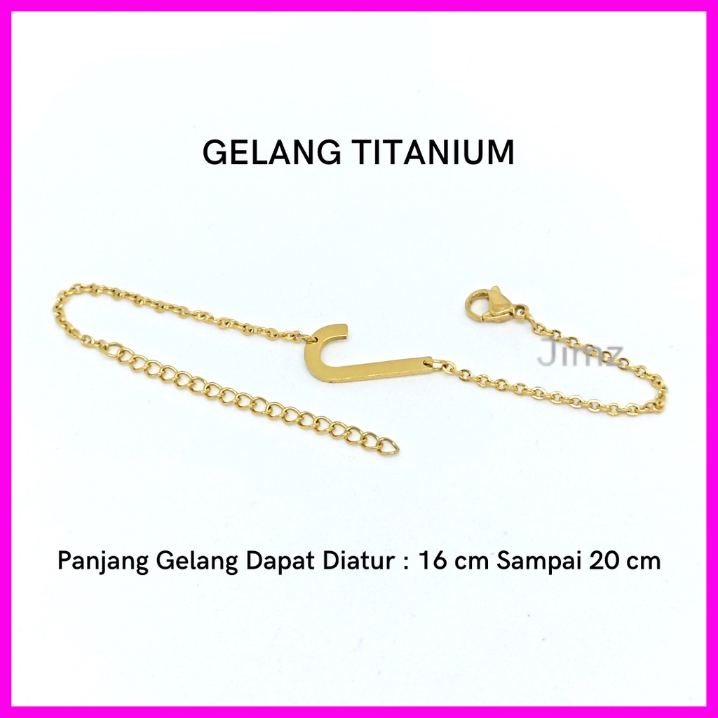 COD - Gelang Tangan TItanium Asli Inisial Huruf Korea Anti Karat Anti Luntur Fashion Perhiasan Aksesoris Pria Wanita Nagita