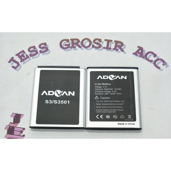 Baterai Battery ADVAN Vandroid S3 - 3501 / S3501 / C3501 Double Power - Hitam