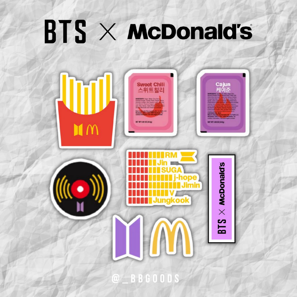 

BTS MEAL STICKER/ BTS x Mcdonald's sticker 3-5cm