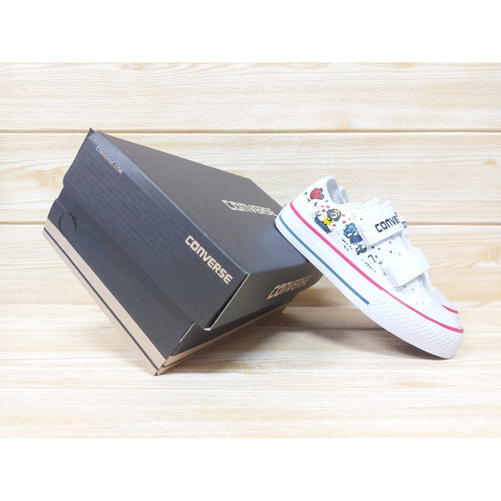 SEPATU ANAK LAKI | SEPATU ANAK PEREMPUAN | SEPATU ANAK CONV3RS3 4LL ST4R VELCRO MOTIF BTS BT21 24-33