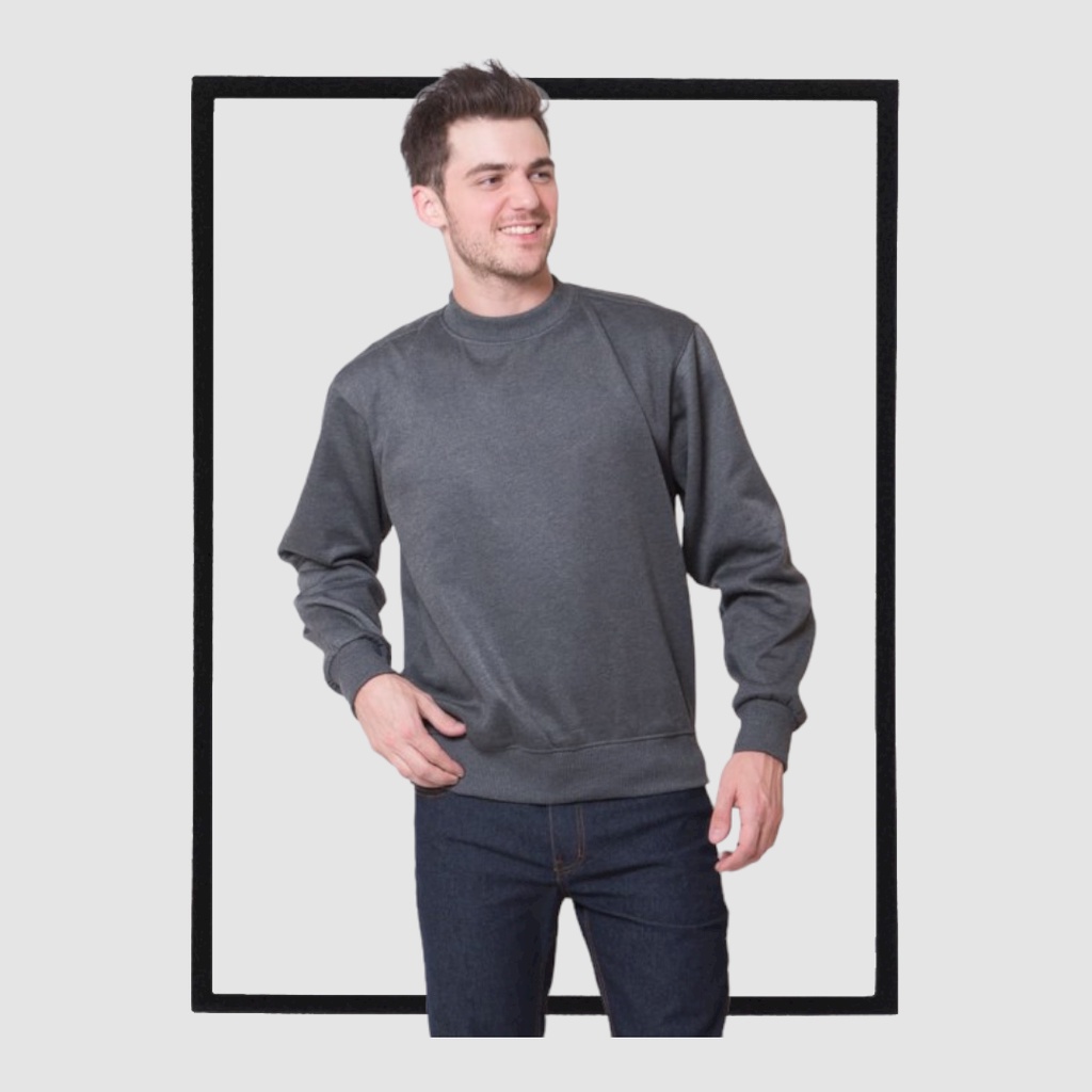 SWEATER_ID Basic Sweater Crewneck Abu Tua Polos Unisex