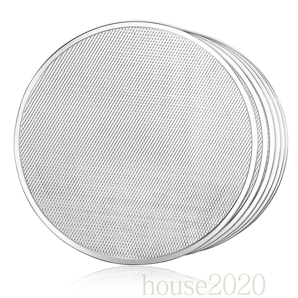 [HOUSE2020]Round Mesh Pizza Screen Baking Thin Crust Tray Mesh Aluminum Wire Pan Pizza Baking Tool, 7 inch