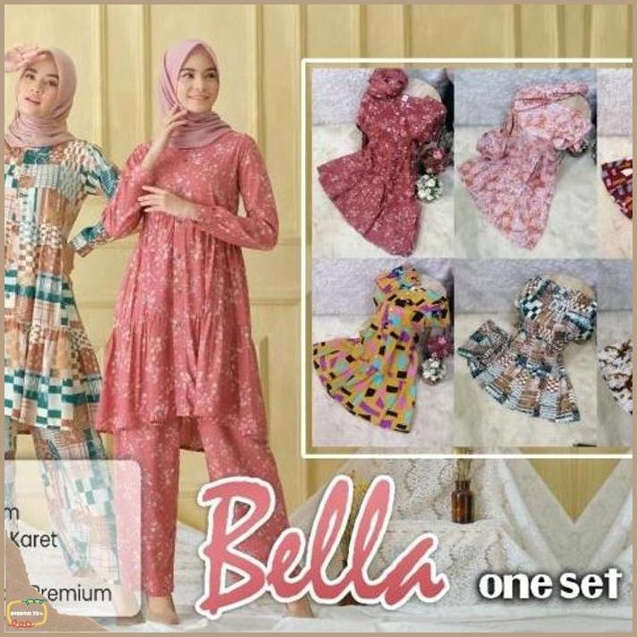 Setelan Hijab Bella One Set Tie Dye _Termurah