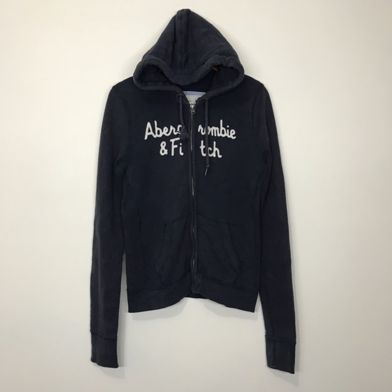Zipper Hoodie Abercrombie & Fitch Navy second GLH112