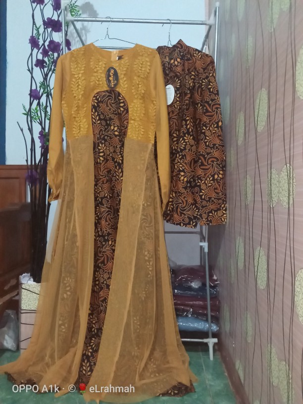 Gamis Couple Pasangan Kondangan Keluarga Ibu Dan Anak Muslim Syari Terbaru Kekinian Batik Couple Set