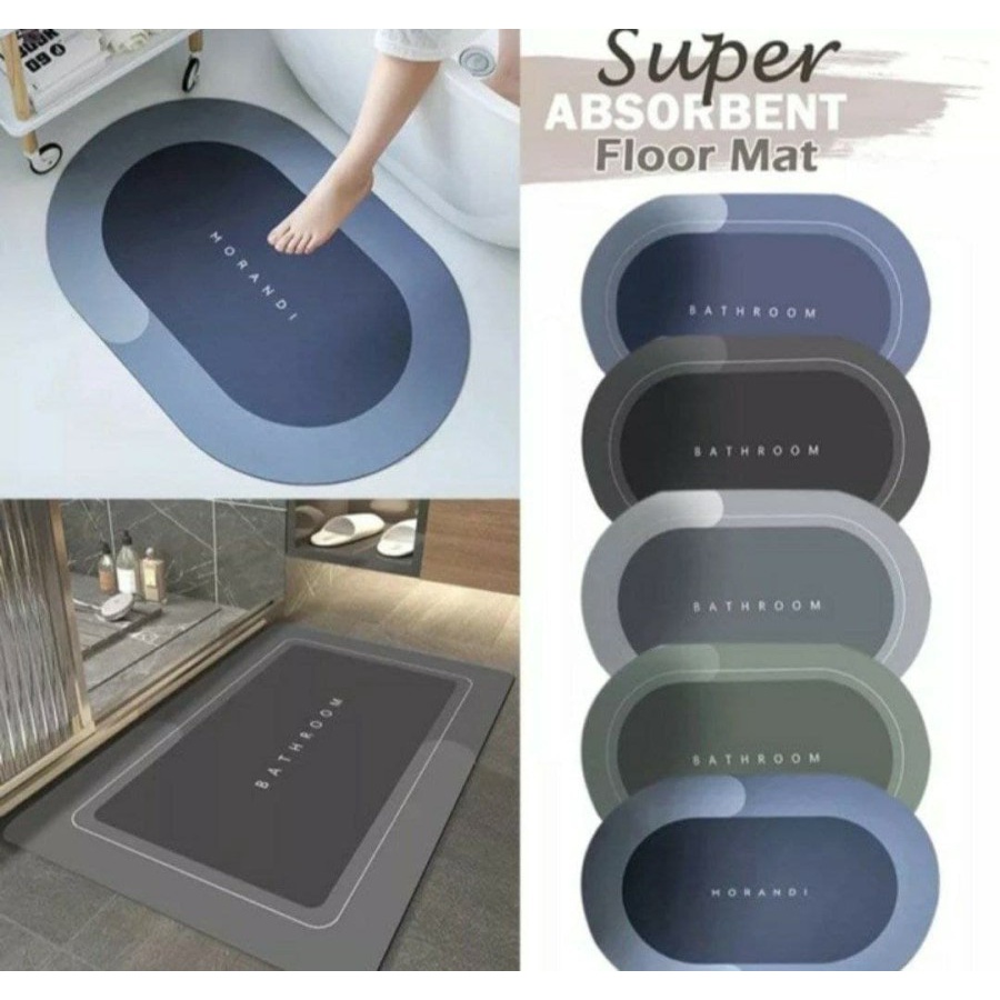 Keset Kaki Kamar Mandi Diatomite Serap Air Cepat Kering Bathroom Mat