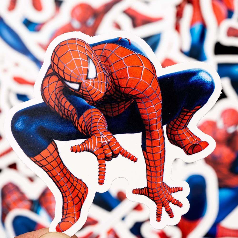 LANFY Spider Man Stiker Tahan Air Anak Hadiah Marvel Avengers Graffiti Stiker Alat Tulis Stiker Untuk Koper Laptop Fans Koleksi Hadiah Stiker Anime