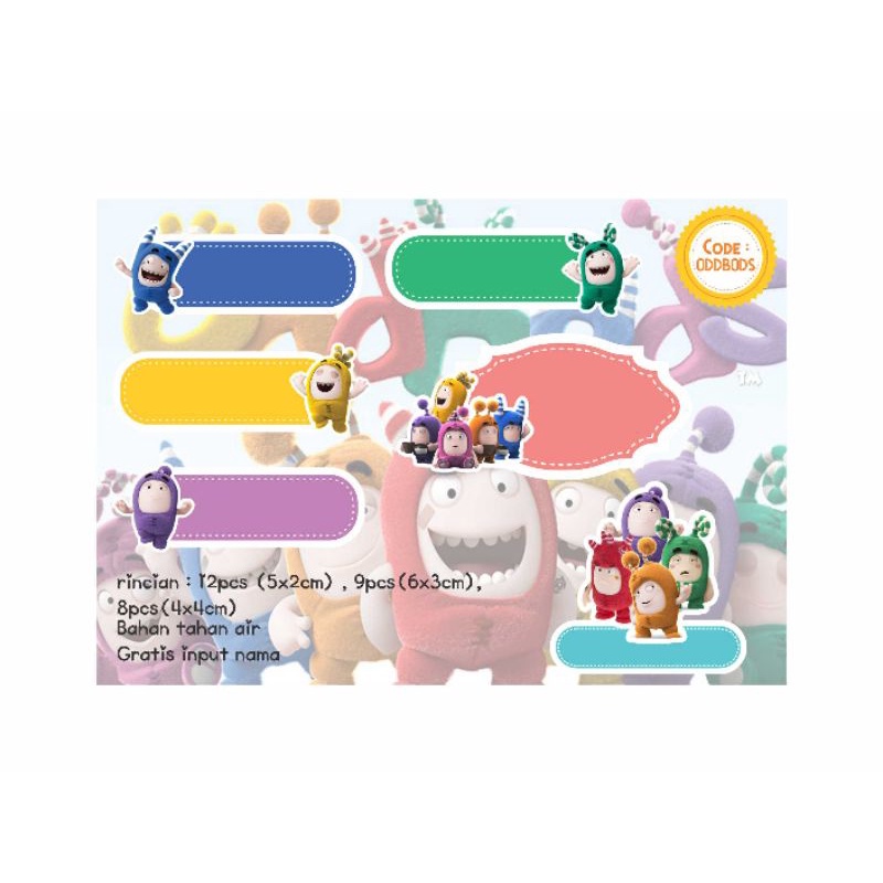 

STICKER LABEL NAMA CUSTOM character OODBODS