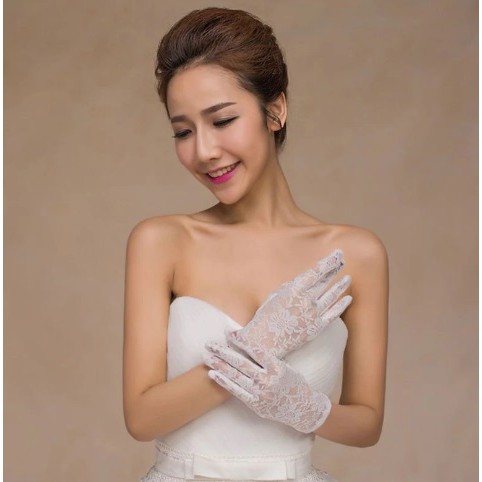 SR19 Sarung tangan pesta gloves bridal renda pengantin renda