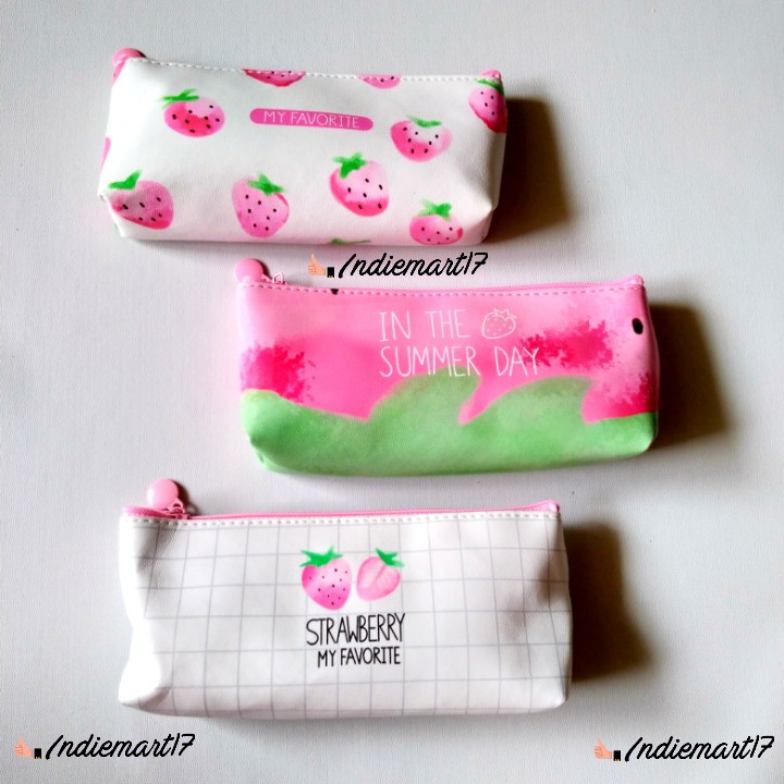 

Tempat Pencil Pencil Case Tepak Strawberry Stroberi