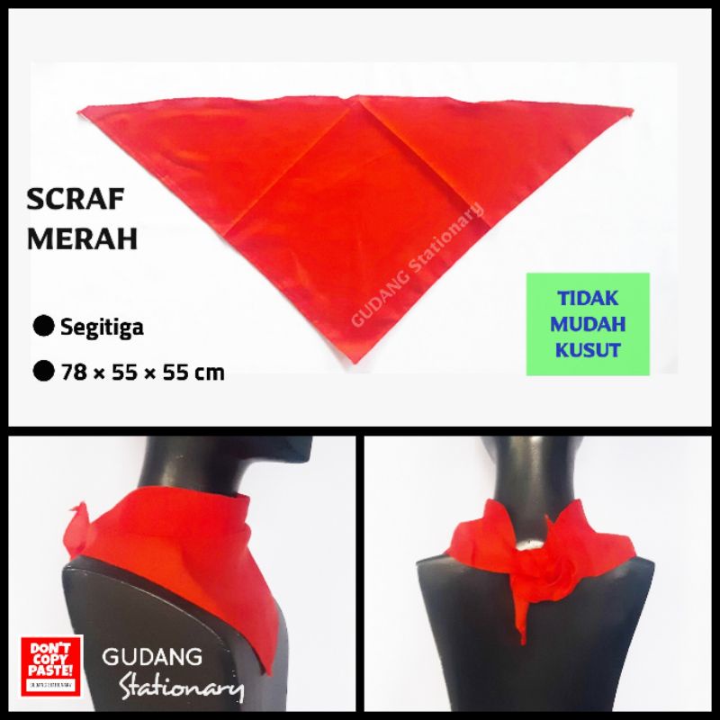 Scraf Segitiga Merah Polos