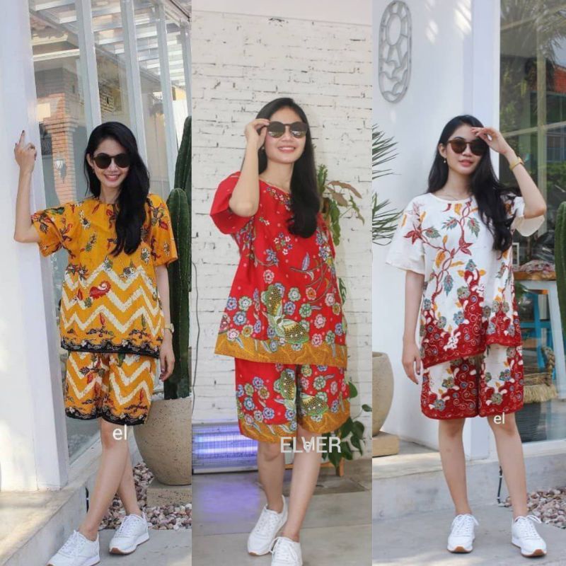 SETELAN BATIK PENDEK MODERN UNGGUL JAYA / SETELAN BATIK WANITA MODERN