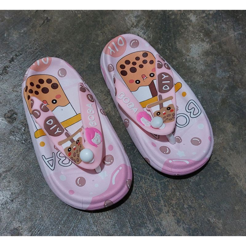 Sandal jepit anak perempuan sandal karet motif boba