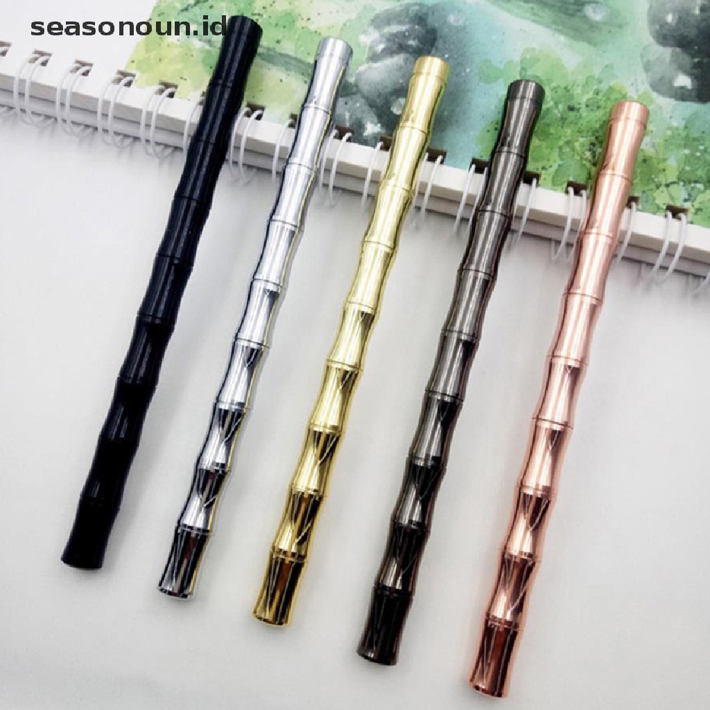 1 Pc Pulpen Bahan Tembaga Metal Kuningan Bentuk Bambu Untuk Sekolah / Kantor