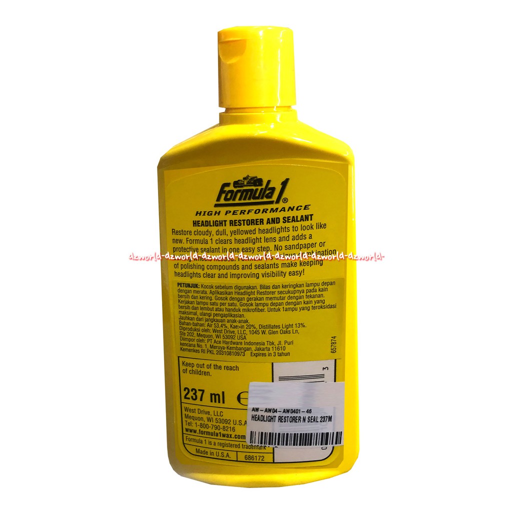 Formula 1 Headling Restorer and Sealant Pembersih Kaca Mobil 237 ml