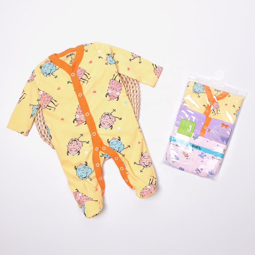 Sleepsuit Bayi 3 Pcs Premium Romper Bayi Perempuan Tutup Kaki P010