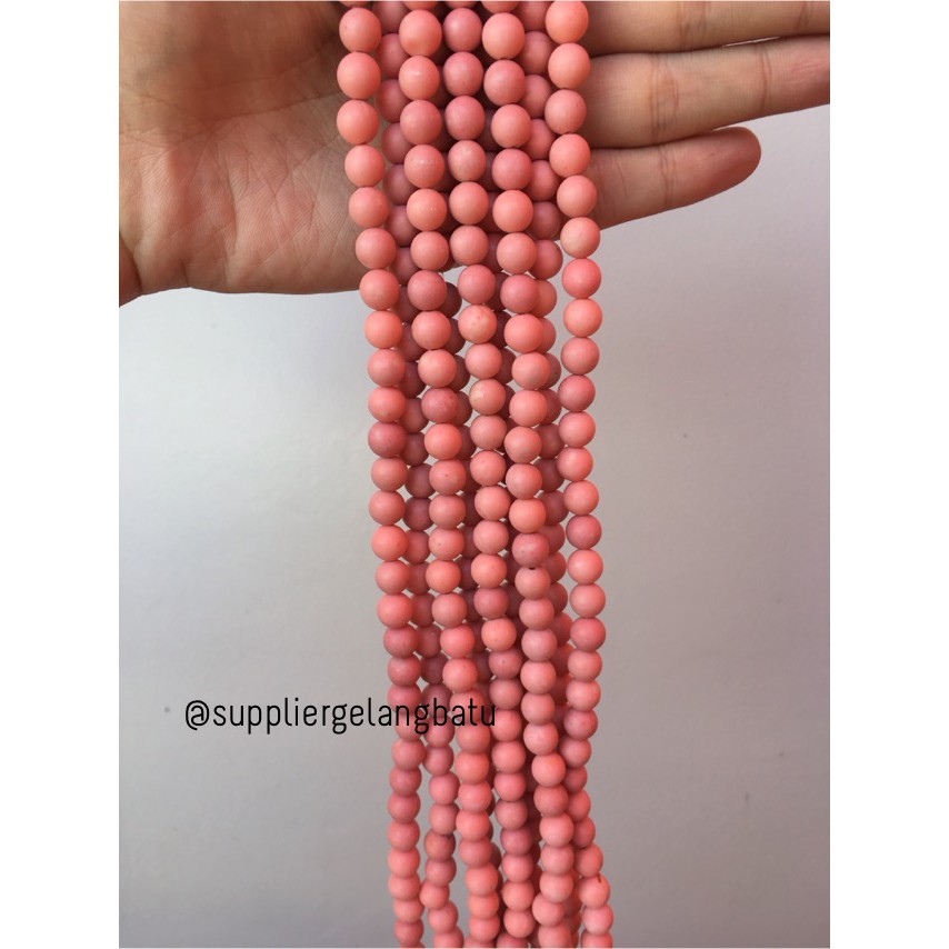 bahan soft pink pirus 8mm natural phyrus aksesoris gelang kalung howlite ping batuan bead spacer