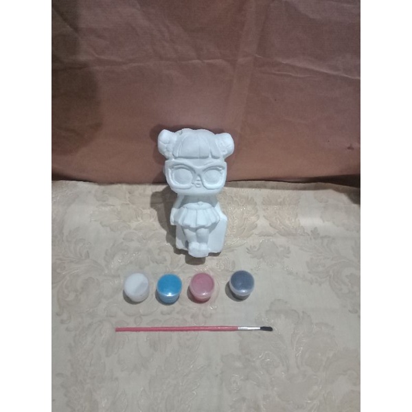 MAINAN EDUKASI ANAK MEWARNAI PATUNG CELENGAN GYPSUM LOL