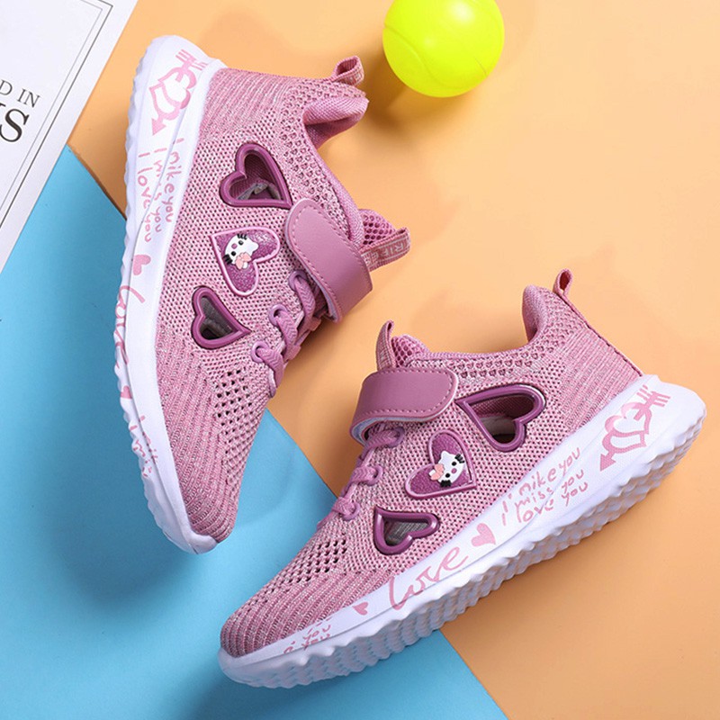 Sepatu anak perempuan Sepatu Sneakers Bahan Mesh Breathable untuk Sepatu anak