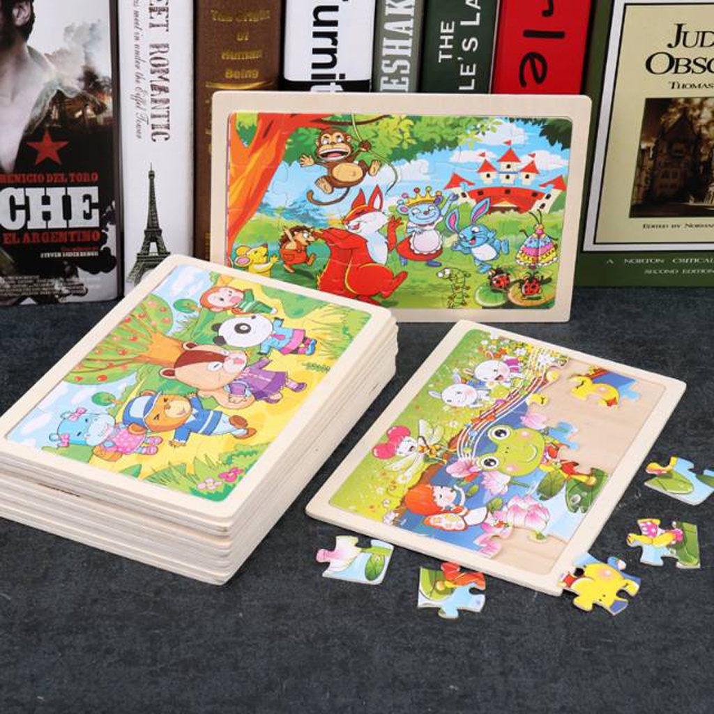 INFY - T004 Mainan Edukatif / Jigsaw Puzzle / Puzzle Kayu Gambar Kecil 24 Keping Lucu