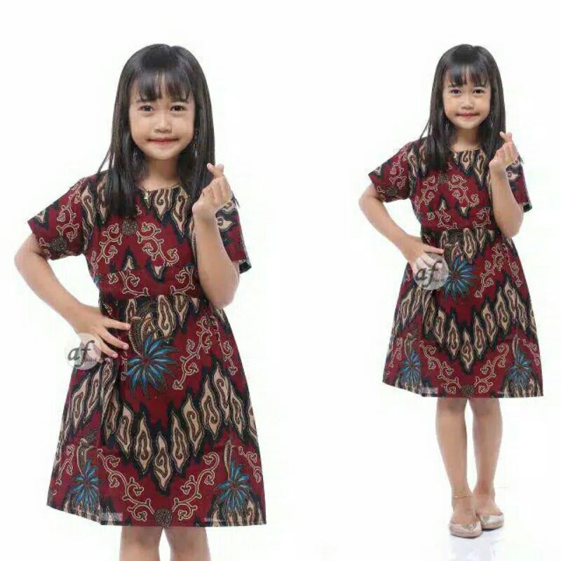 Dress batik Anak 2 sampai 10 Tahun - Baju batik Anak Perempuan Harga Grosir - (COD) bisa ecer