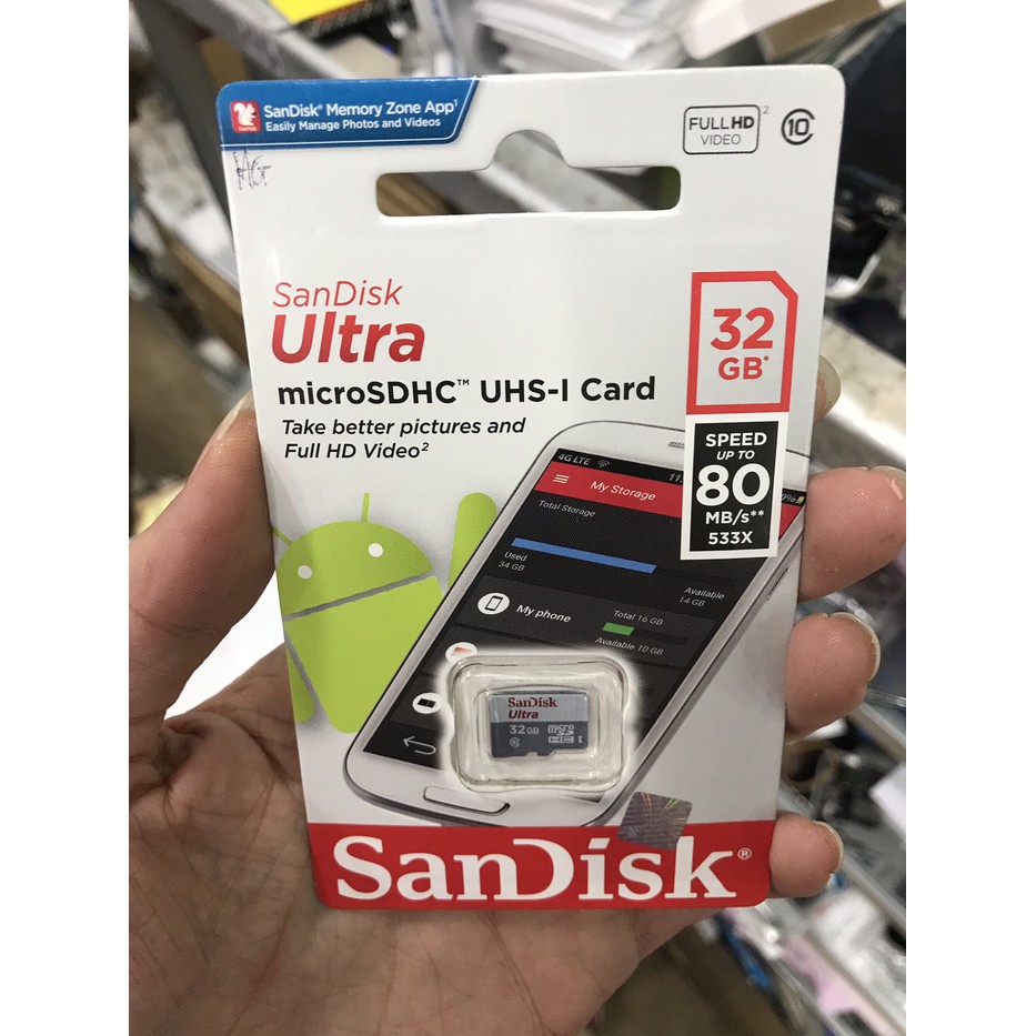 Sandisk memory card ultra micro sdhc 32gb speed up to 80mb/s original