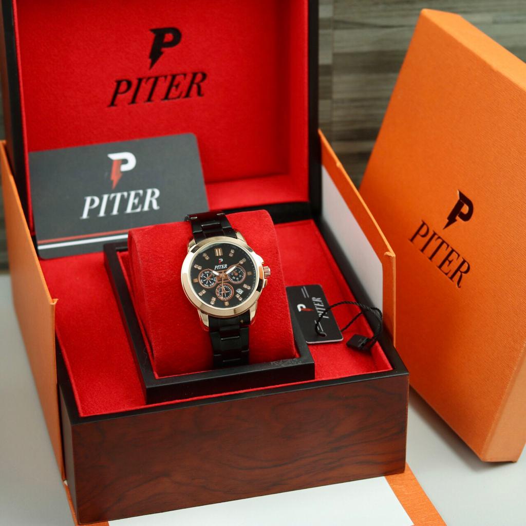 ORIGINAL  Jam tangan wanita PITER Rantai PADAT + WATERESISTANT ( bisa COD ) 3