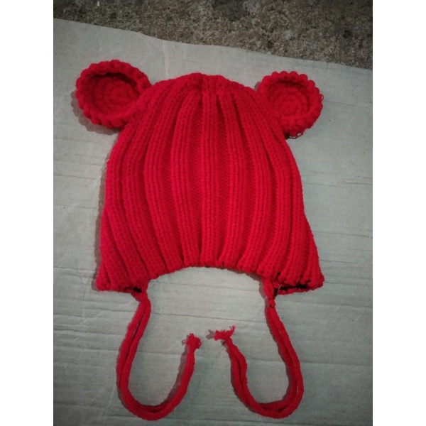 Topi kupluk  anak model bonnet ear mouse