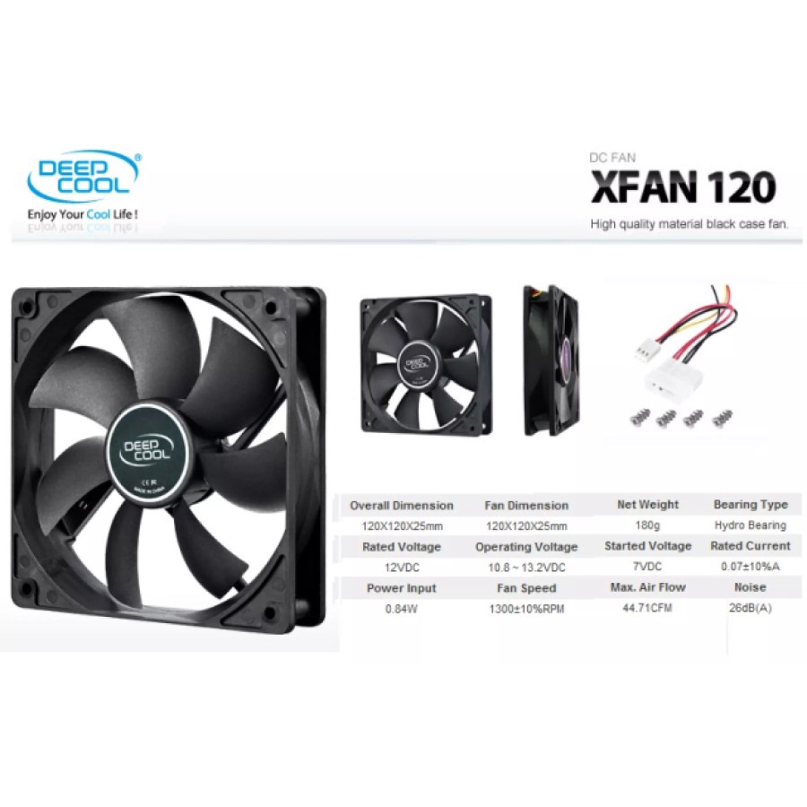 FAN CASING DEEPCOOL XFAN 120mm Black Cooling Fan