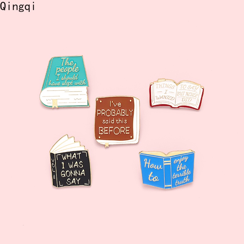 Bros Pin Enamel Desain Kartun Buku Perpustakaan Untuk Hadiah Teman