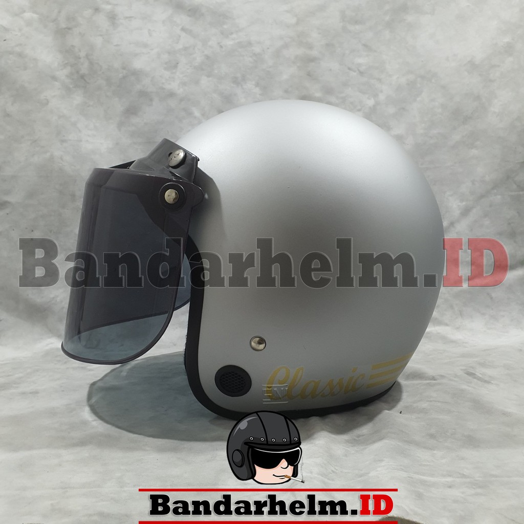 Helm Bogo Classic Original Warna Silver Doff