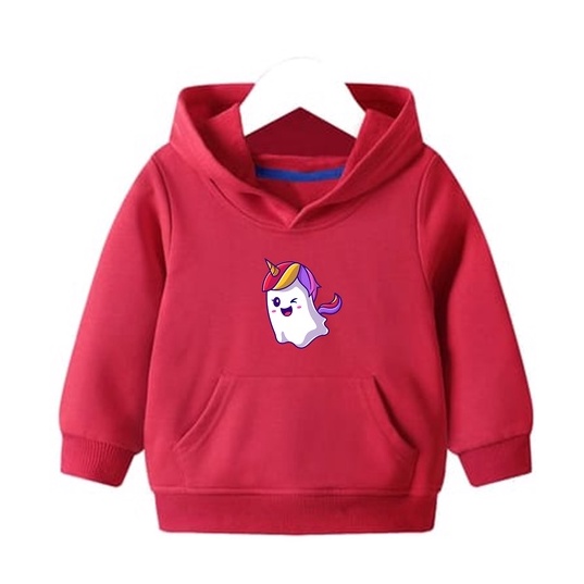 Hoodie Ghost Unicorn Sweater Pakaian Anak M - XXL