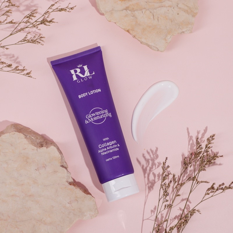 RL GLOW BODY LOTION PEMUTIH BADAN AMPUH MEMUTIHKAN KULIT /MEMUDARKAN BEKAS LUKA / MEMUDARKAN STRETMA