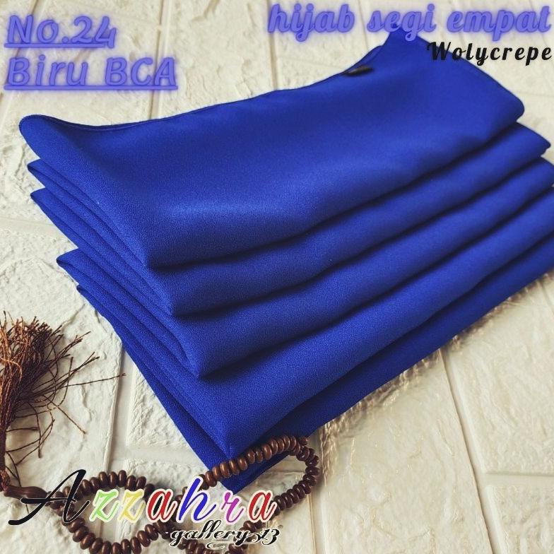 Hijab/Jilbab/Kerudung Segi Empat Wolycrepe Murah No.24 Biru Bca