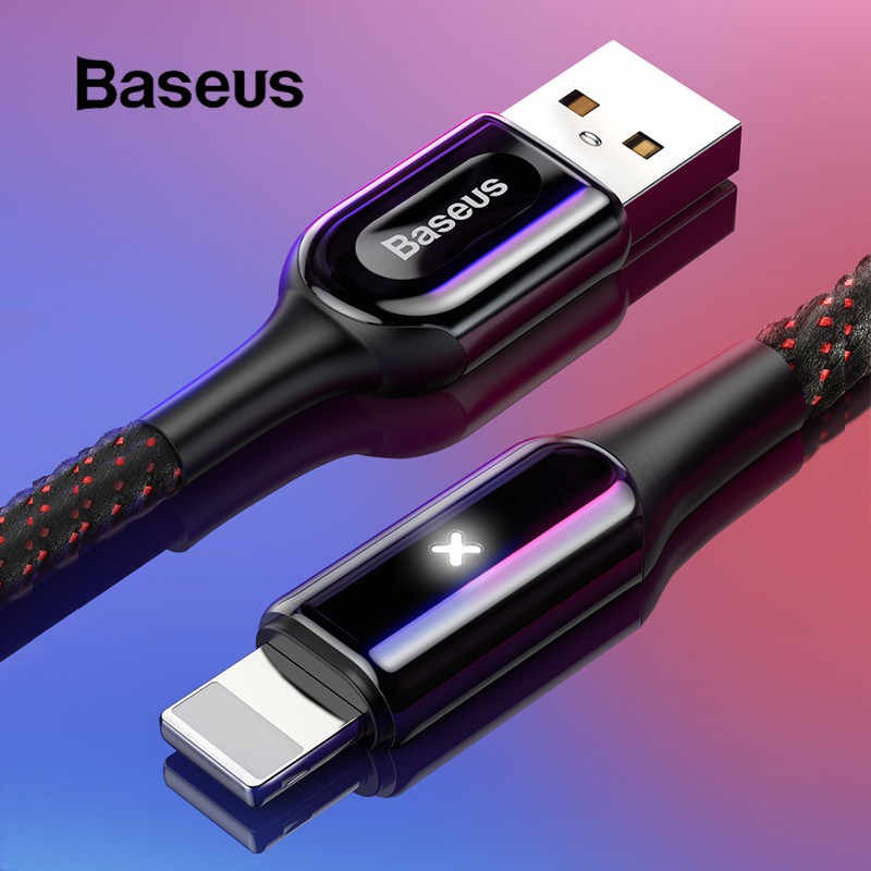 BASEUS X SHAPED LIGHT KABEL CHARGER IPHONE LIGHTNING DATA CABLE 2.4A 1M - GARANSI RESMI