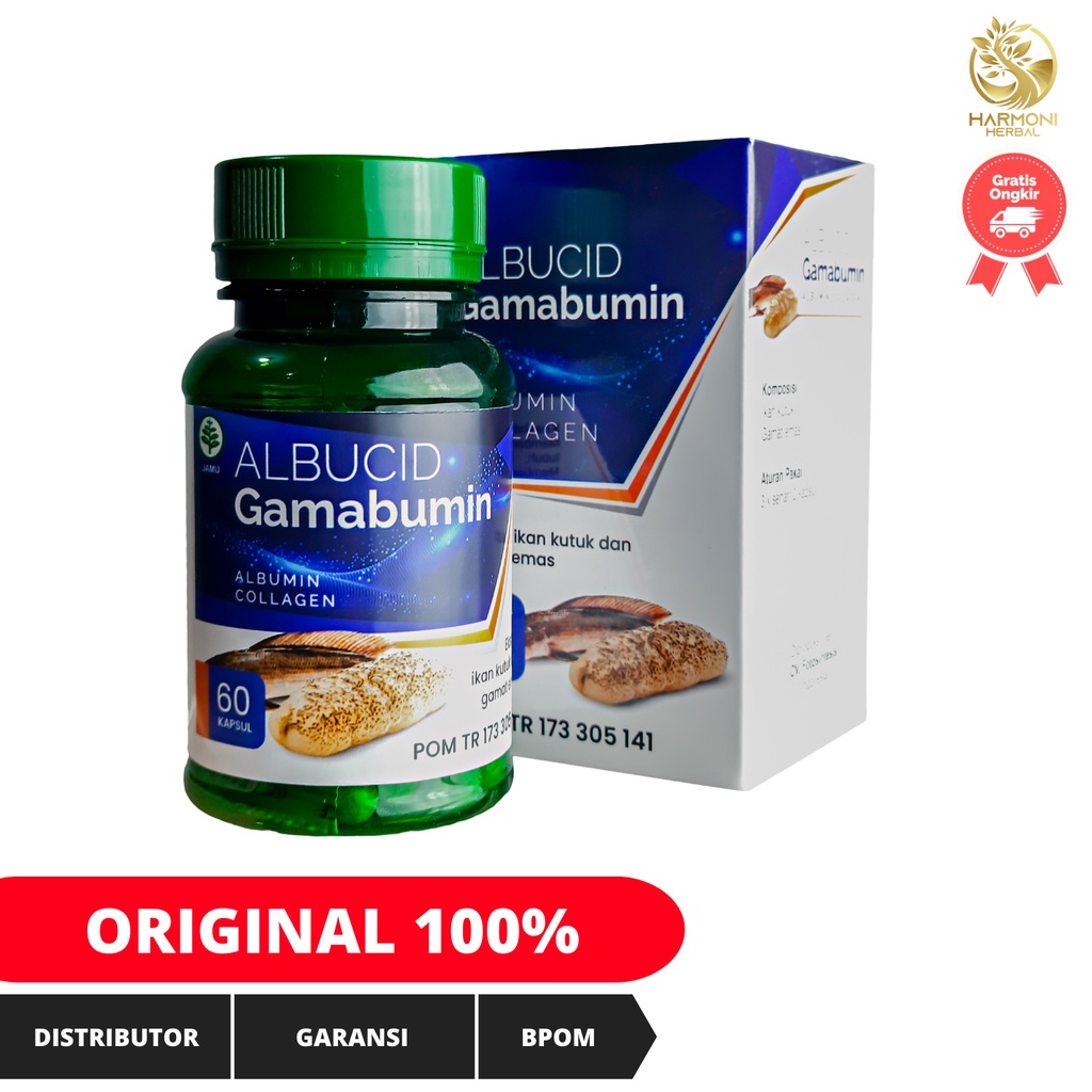 Kapsul Abucid Gamabumin Collagen Extrak Ikan Gabus Dan Gamat Emas Isi 60