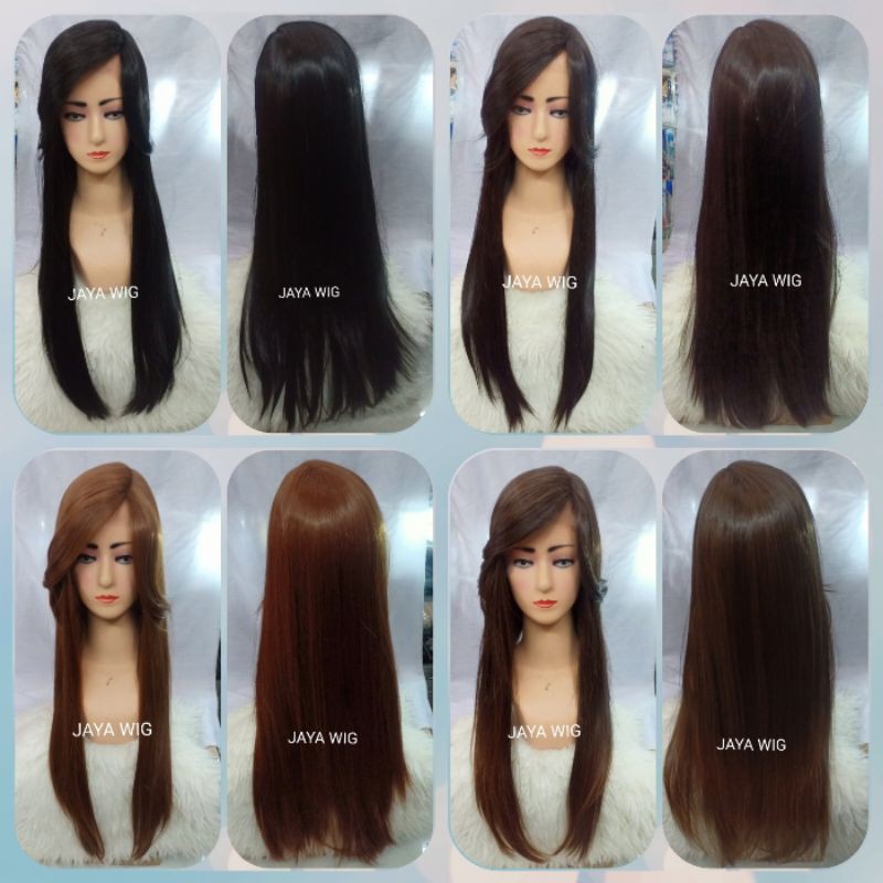 Rambut Palsu Wig Panjang 60cm Bahan Halus Lembut Seperti Rambut Asli