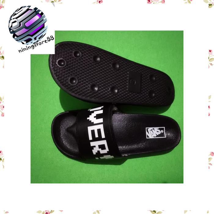 Sandal sendal pria Slip Ondan Wanita Game Over Full Black Black DA161