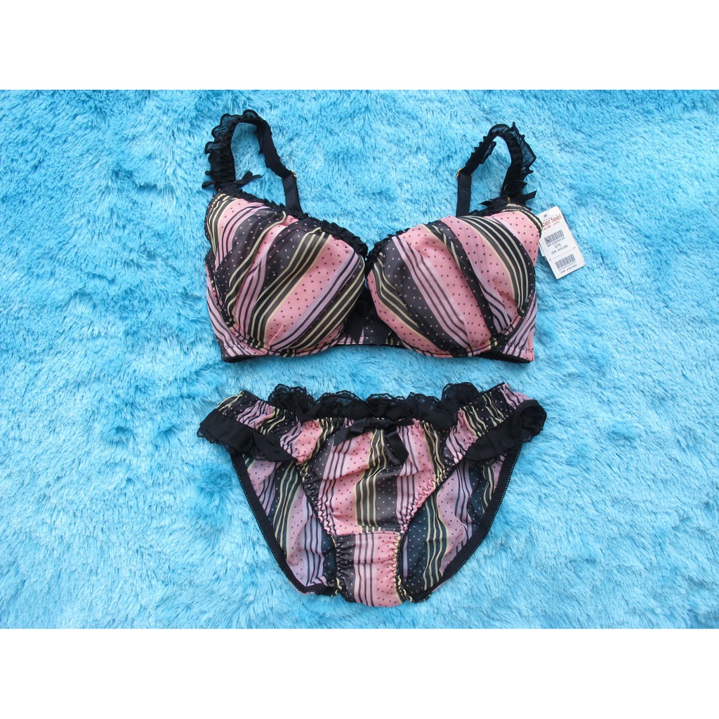 BRA SET AIMER FEEL BY SOCKKOBE JAPAN 701 YE PI SIZE 30C (C65) 30D (D65) 32C (C70) PANTY / Celana Dal