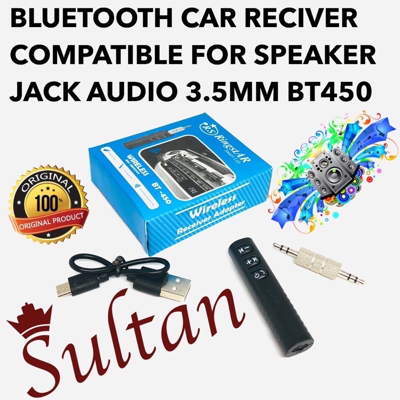 GROSIE CAR BLUETOOTH RECIVER BT450 SPEAKER JACK AUDIO