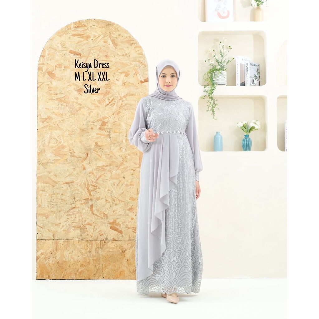 Keisya Dress Terbaru / Kebaya Modern Original Terbaru / Gamis Brukat Tille / Kebaya Kondangan Pesta