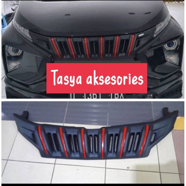 grill Xpander Apollo hitam doff list merah