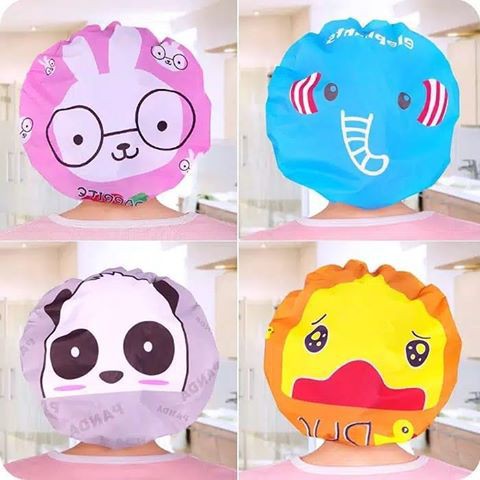 Shower Cap Karakter Kartun Topi Mandi Keramas Lucu Penutup Rambut Cover Kepala Waterproof -Topi Keramas Mandi Karakter - Topi Mandi Dewasa Lucu - Pelindung Rambut Anti Basah - Tutup Kepala