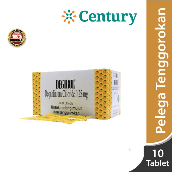 

Degirol Lozenges 1 Strip isi 10 Tablet / Sariawan / Radang Tenggorokan / Permen Sakit Tenggorokan