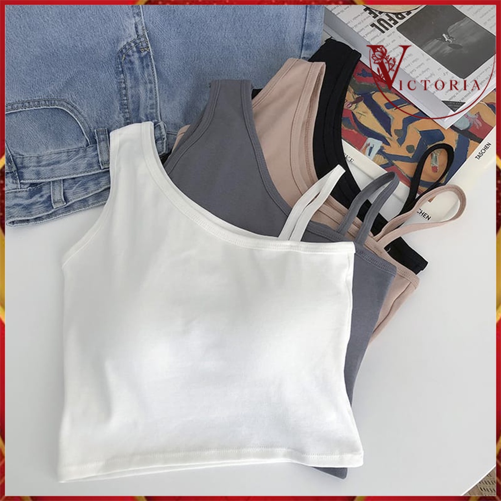 Victoria Tank Top Wanita Dengan Tali Strap Dan Bahan Adem Bergaya Tanktop bra 1096